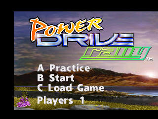 Power Drive Rally title screen for Jaguar